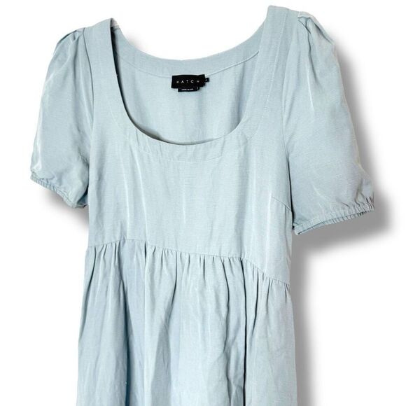 Hatch Collection The Tisha Ruffle Hem Midi Dress Maternity Sky Blue Size 2 - Med - Picture 5 of 14